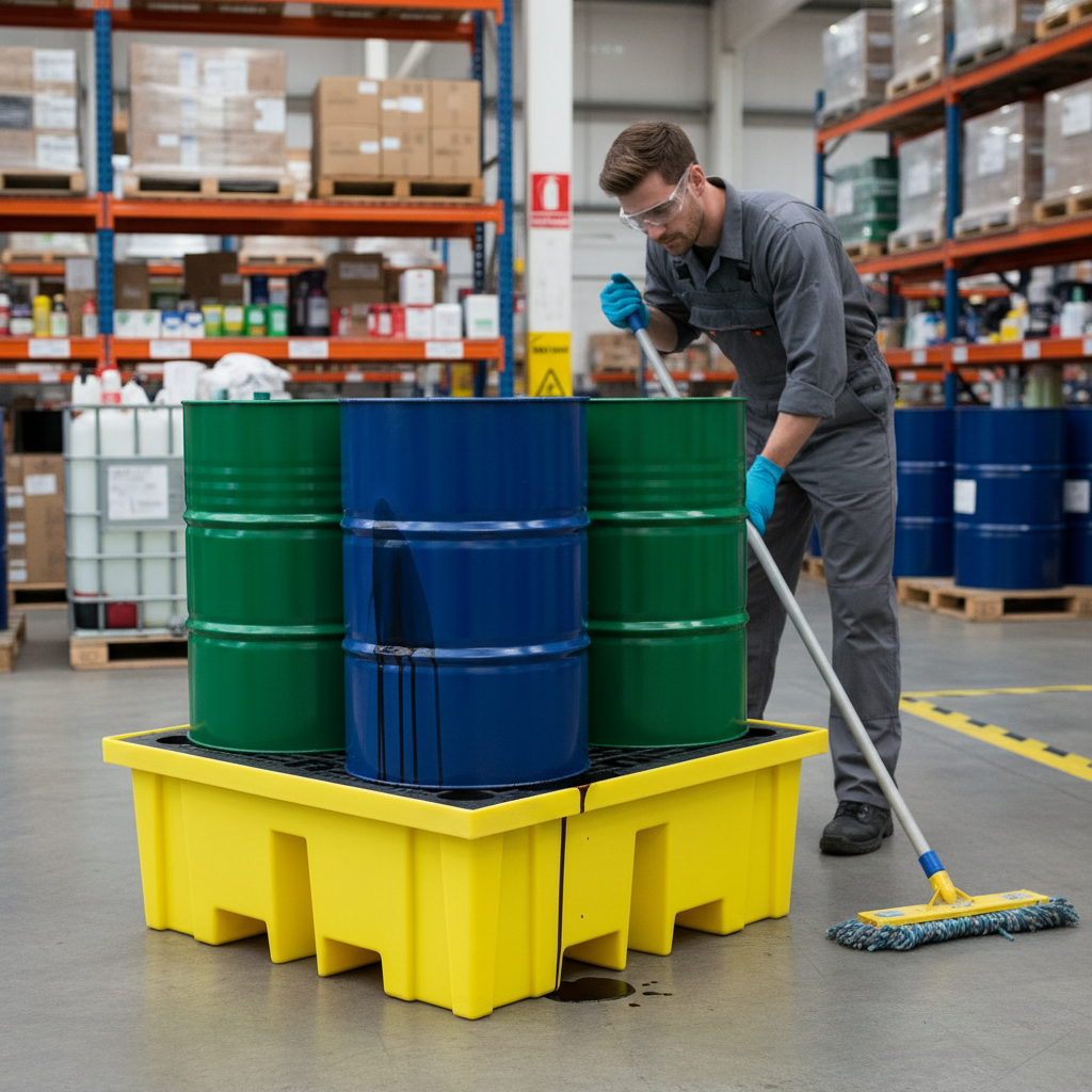 Drum Spill Pallet 440 Litre 1220mm x 1220mm x 495mm for Chemical Storage