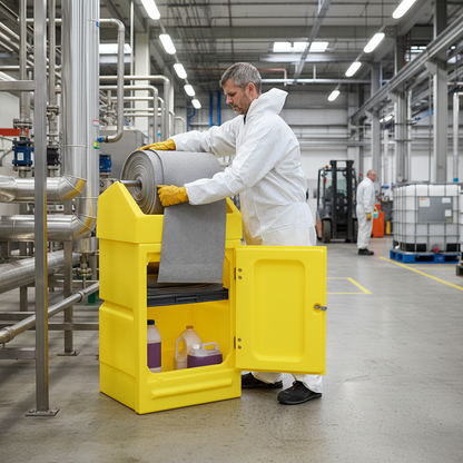Lockable Cabinet 23kg 640mm x 580mm x 1180mm for Absorbent Dispensing