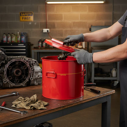Dip Tank 19 Litre 349mmØ x H330mm Red for Cleaning Small Parts