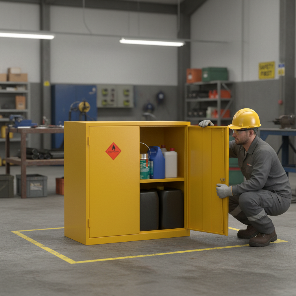 Flammable Liquids Storage Cabinet 36kg 915mm x 457mm x 915mm Steel for Safe Chemical Storage