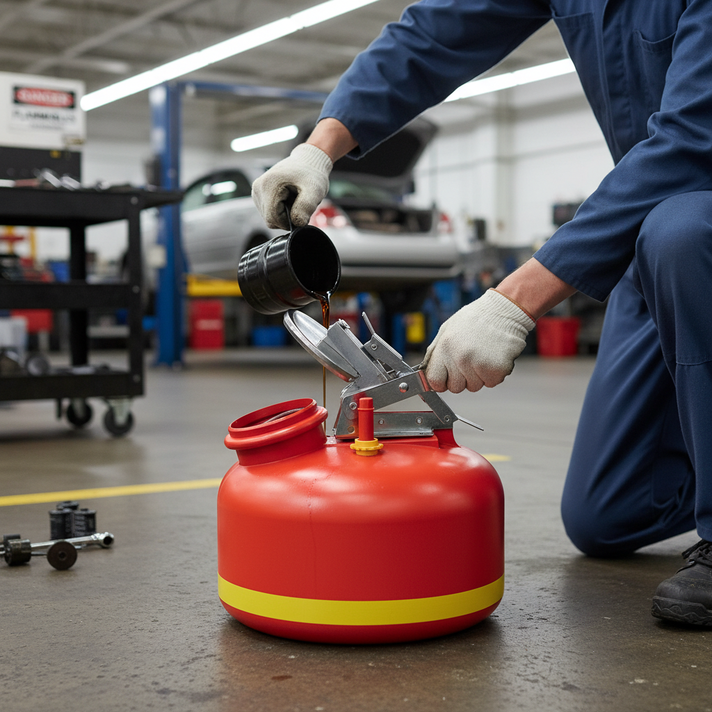 Solvent Safety Can 7.5 Litre 305mmØ x H375mm Red for Flammable Liquids