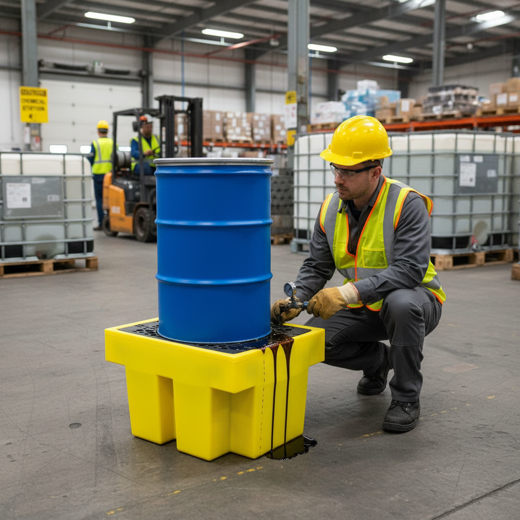 Single Drum Spill Pallet 225 Litre 900mm x 700mm x 525mm for Drum Storage