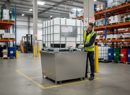 Single IBC Spill Pallet 1100 Litre 1220mm x 1220mm x 950mm for IBC Storage