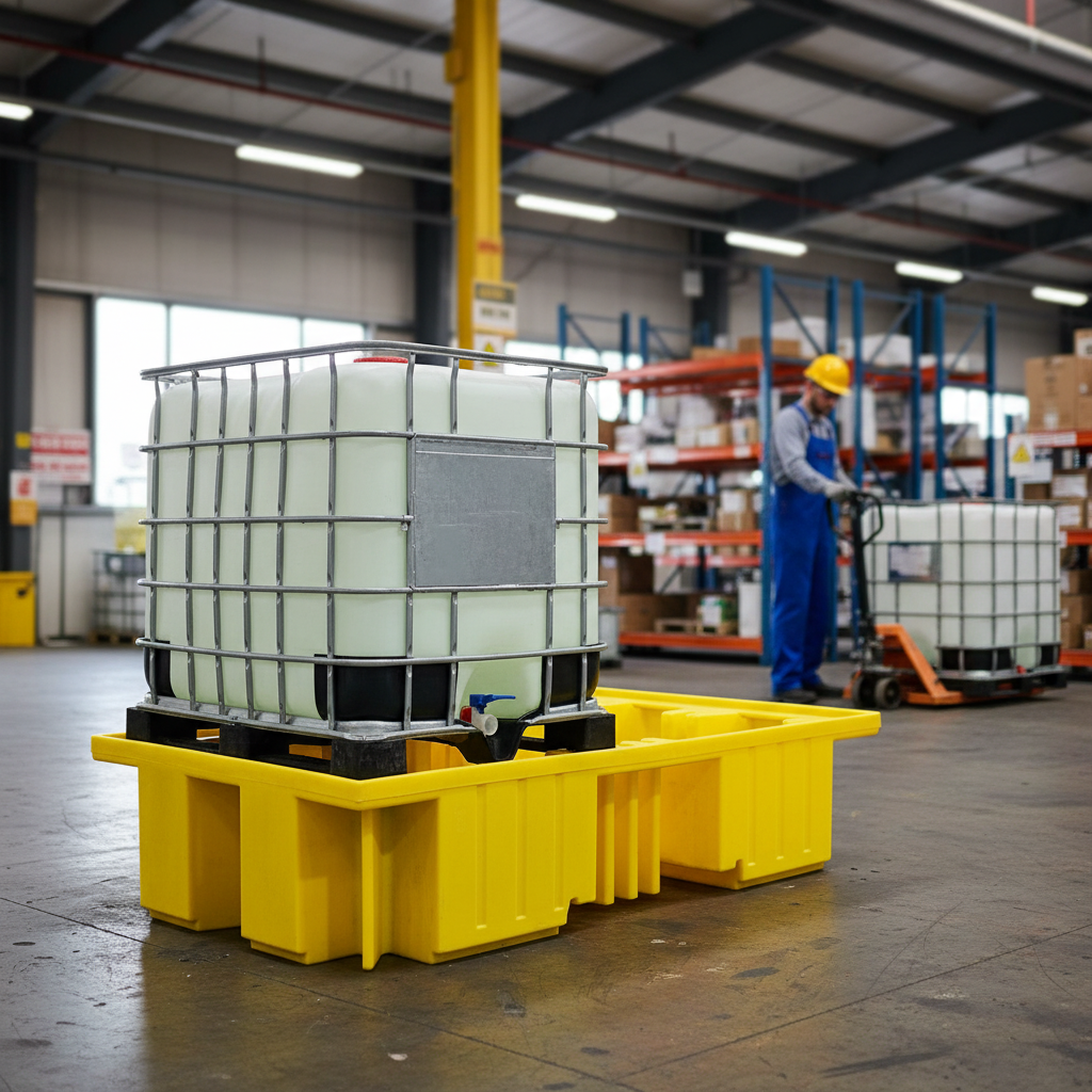 Double IBC Spill Pallet 1150 Litre 2310mm x 1360mm x 520mm for Chemical Storage