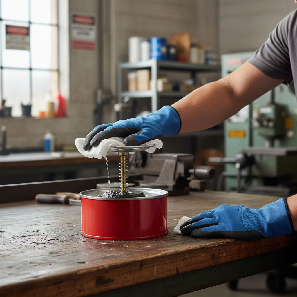 Plunger Can 1 Litre 185mmØ x H143mm Red for Industrial Cleaning