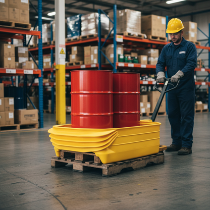 Drum Pallet Converter 205 Litre 1500 x 1100 x 440mm Yellow for Bunded Drum Storage