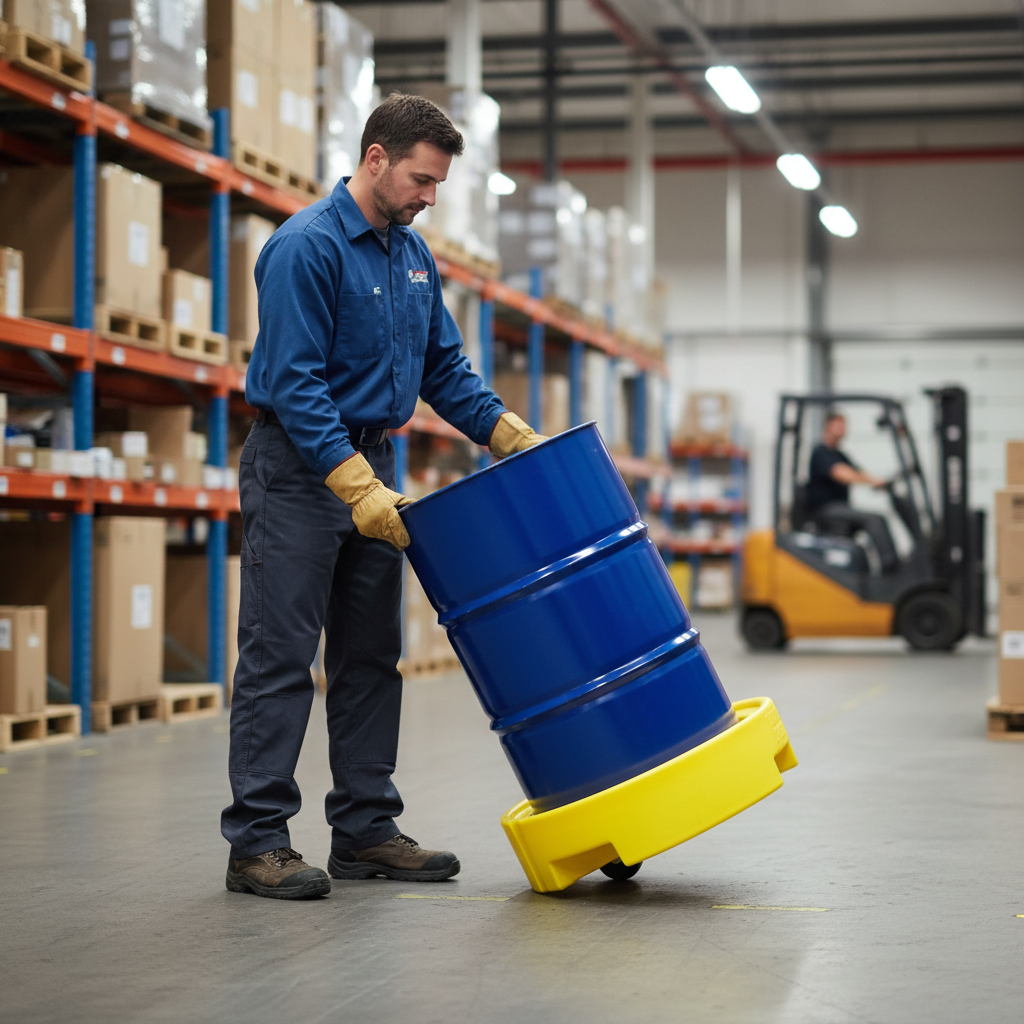 Drum Transport Carriage 215kg 780mm x 220mm Yellow for Secure Drum Handling
