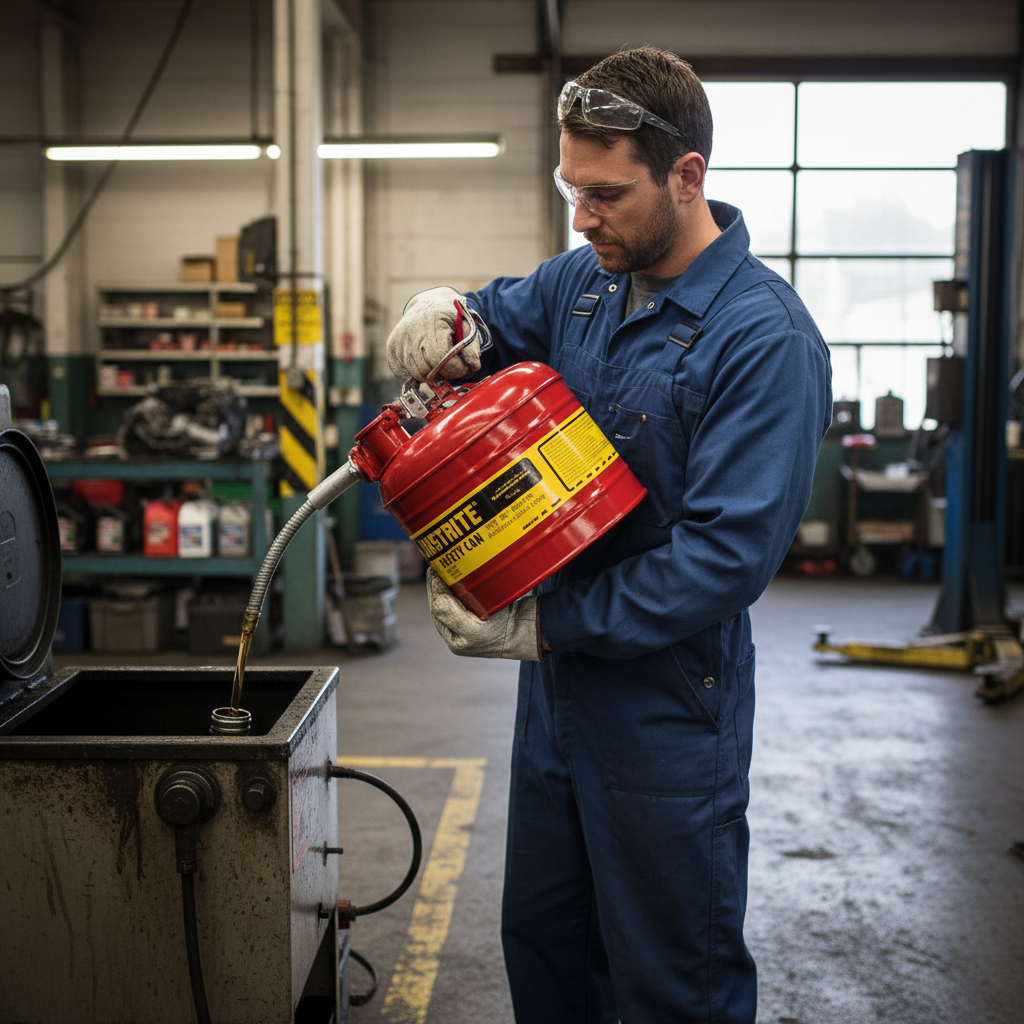 Safety Can 7.5 Litre 241mmØ x H337mm Red for Flammable Liquids