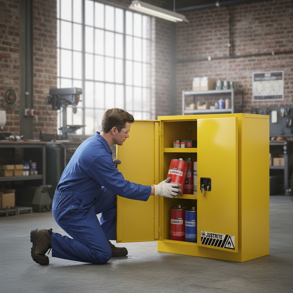 Flammable Liquids Storage Cabinet 114 Litre 1092mm x 457mm x 1118mm for Safe Chemical Storage