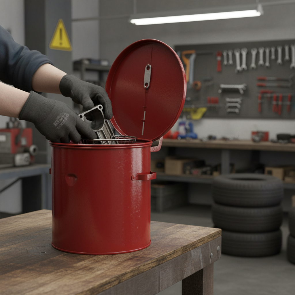 Dip Tank 8 Litre 238mmØ x H254mm Red for Cleaning Small Parts