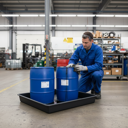 Drip Tray 100 Litre 1000 x 1000 x 120mm Black for Low Machinery Storage