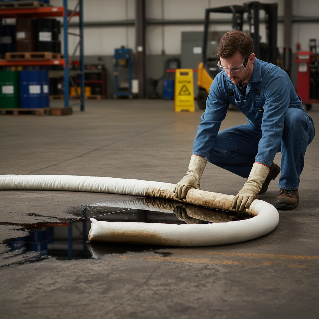 Oil Selective Absorbent Socks 90 Litre 8cmØ x 3m for Oil Spill Containment