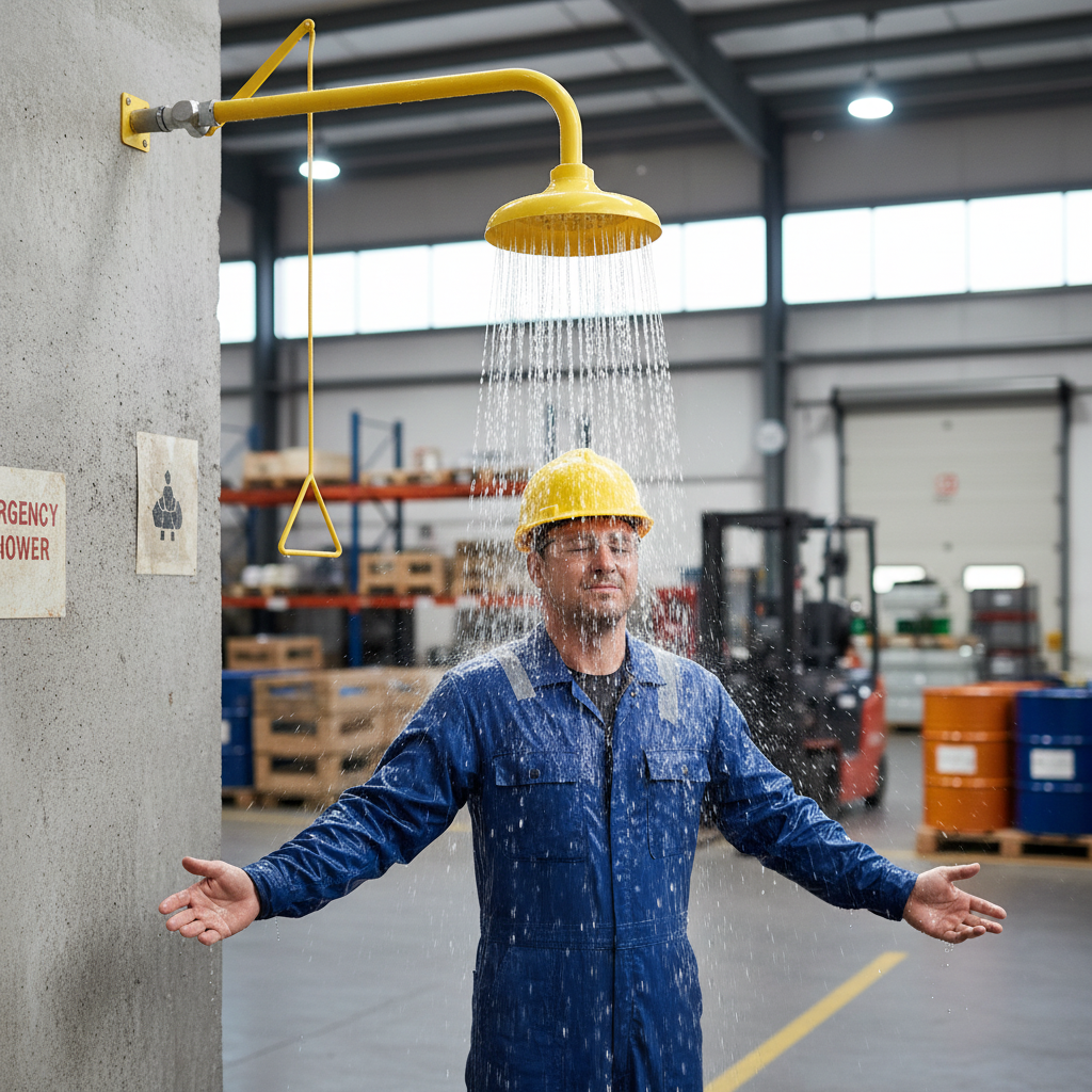 Wall Mounted Emergency Shower 4kg 80cm x 27cm x 13cm for Industrial Safety
