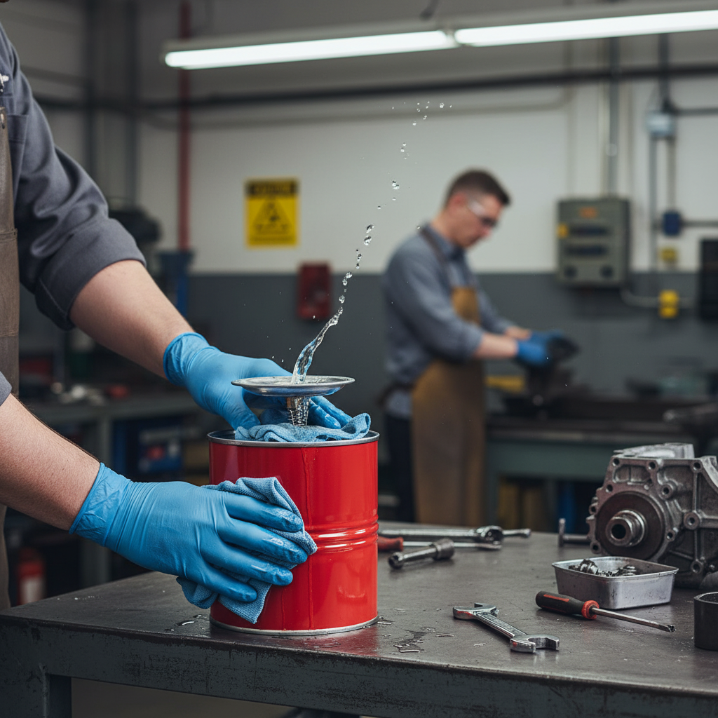 Plunger Can 4 Litre 185mmØ x H267mm Red for Industrial Applications
