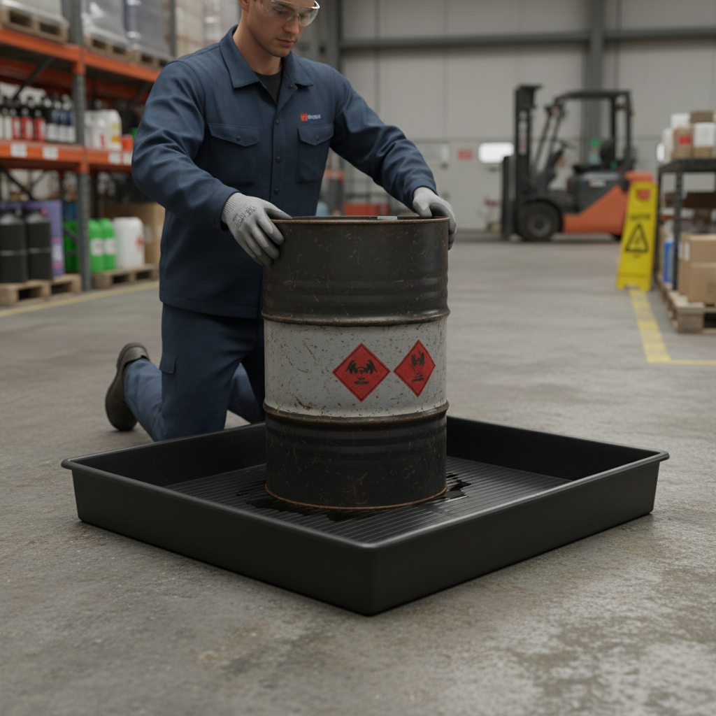 Drip Tray 144 Litre 1200 x 1200mm Black for Hazardous Material Storage