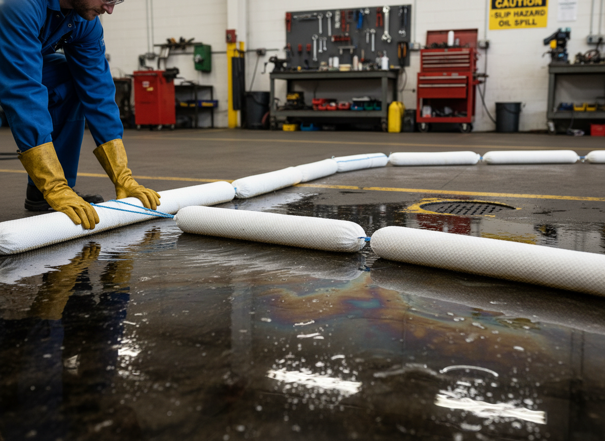 Oil Selective Absorbent Booms 120 Litre 13cmØ x 3m for Spill Response