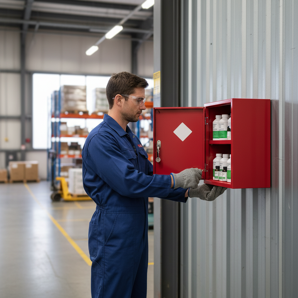 Pesticides & Agrochemical Cabinet 19kg 610mm x 305mm x 610mm Red for Chemical Storage