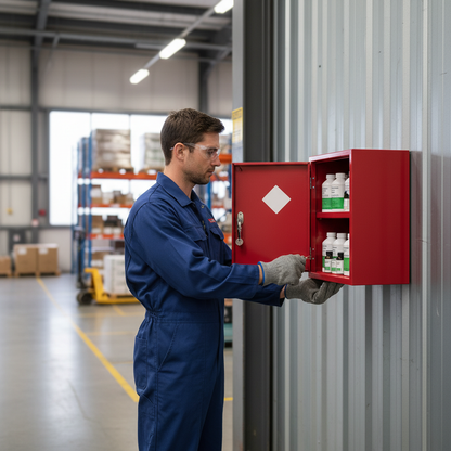 Pesticides & Agrochemical Cabinet 19kg 610mm x 305mm x 610mm Red for Chemical Storage