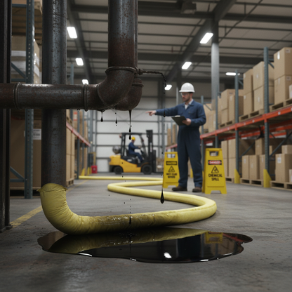 Chemical Absorbent Socks 90 Litre 8cmØ x 3m for Liquid Spill Containment