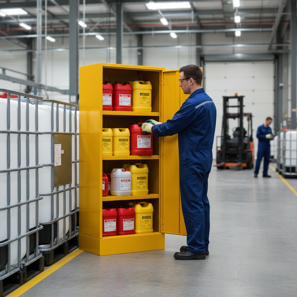 Mobile Flammable Liquids Storage Cabinet 60kg L915 x W457 x H1524mm for Hazardous Liquid Storage