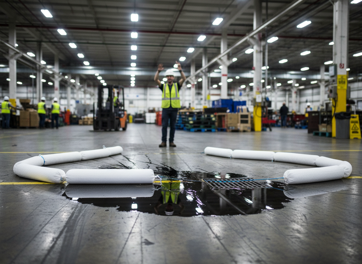 Oil Selective Absorbent Booms 100 Litre 13cmØ x 5m for Liquid Spill Containment