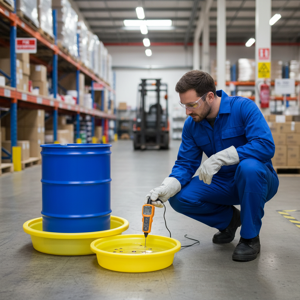 Single Drum Tray 50 Litre 870mmØ x H190mm Yellow for Drum Spill Control