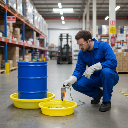 Single Drum Tray 50 Litre 870mmØ x H190mm Yellow for Drum Spill Control