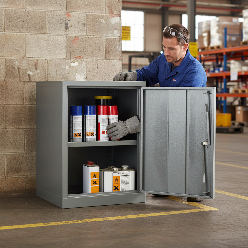 Hazardous Liquid COSHH Cabinet 19kg 457mm x 457mm x 609mm for Chemical Storage