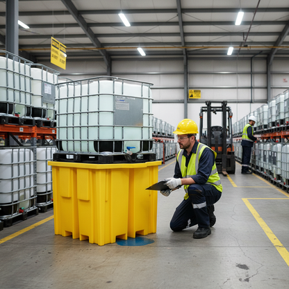 IBC Spill Pallet 1150 Litre 1330 x 1230 x 1090mm for Chemical Storage