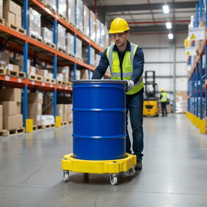 Drum Dolly 205 Litre 725mm x 725mm x 255mm Yellow for Drum Handling