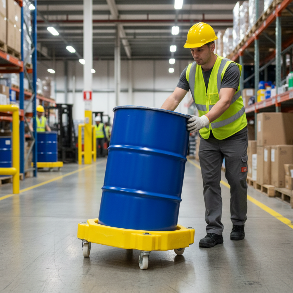 Drum Dolly 205 Litre 725mm x 725mm x 255mm Yellow for Drum Handling