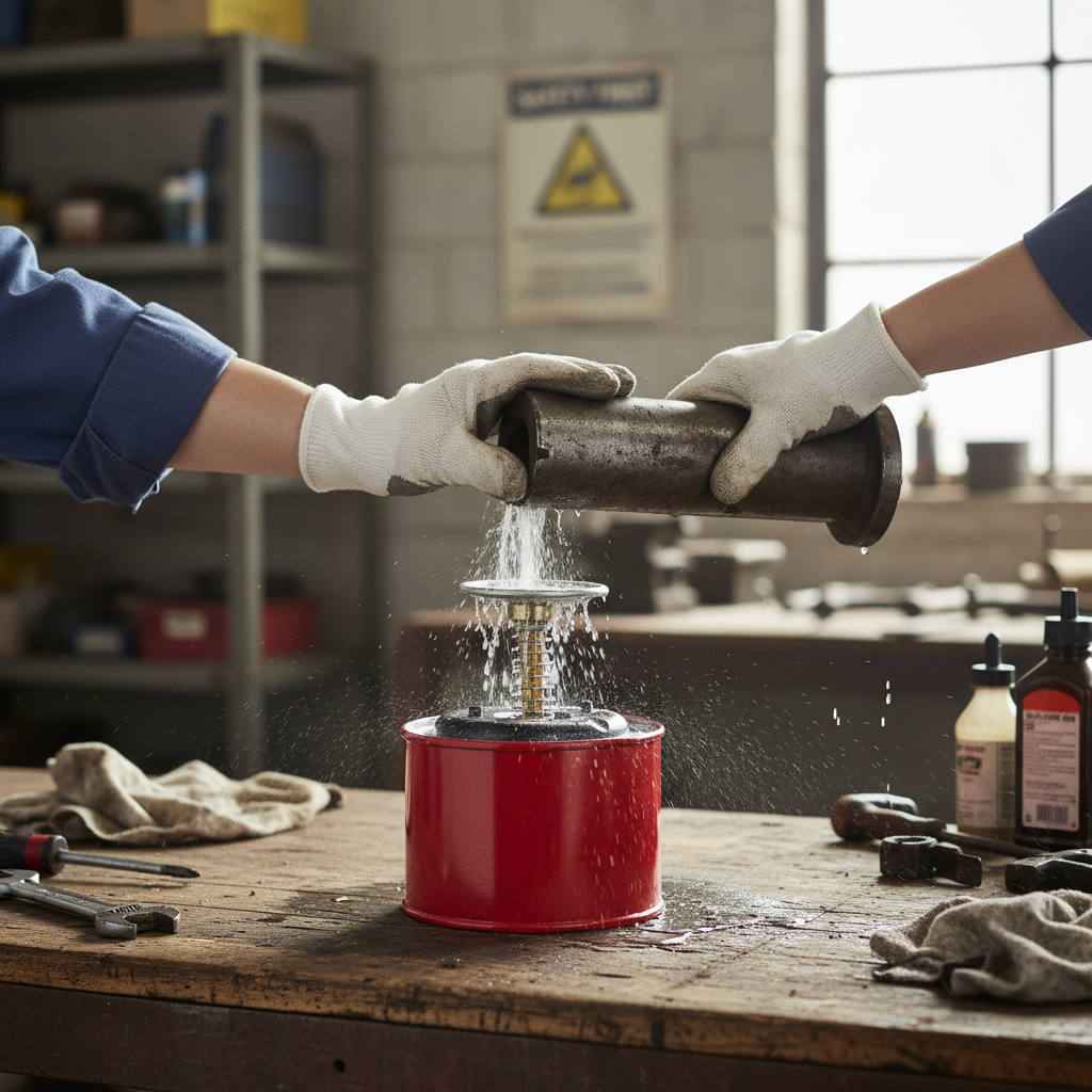 Plunger Can 0.5 Litre 125mmØ x H133mm Red for Industrial Cleaning