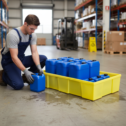 Drip Tray 230 Litre 1290 x 730 x 295mm Yellow for Small Drum Storage