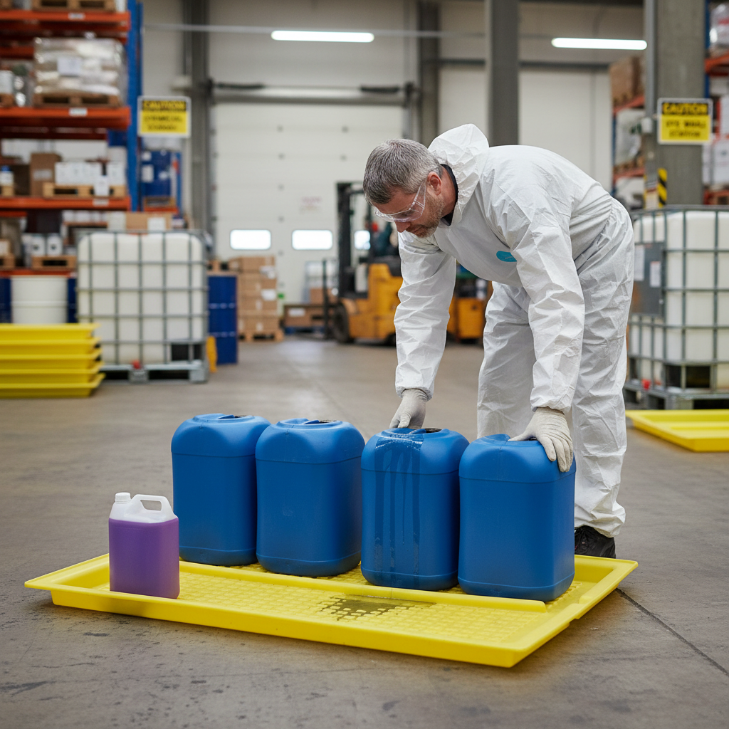 Drip Tray 60 Litre 1450mm x 840mm x 70mm Yellow for Machine Spill Containment