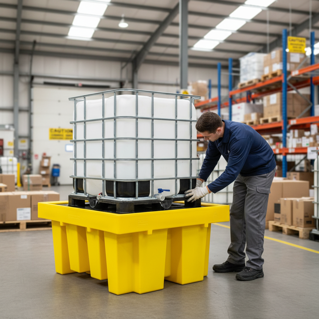 IBC Spill Pallet 1100 Litre 1770 x 1350 x 810mm for IBC Storage