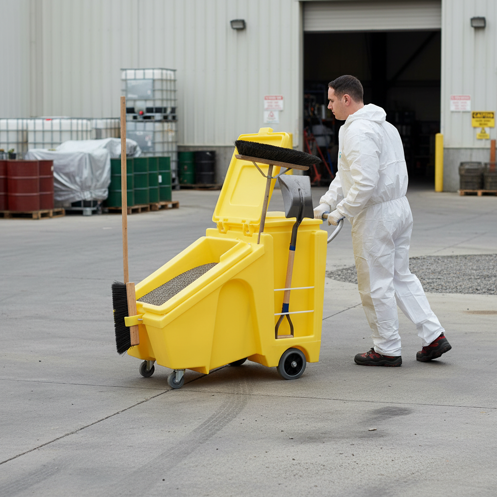 Poly Cart 60 Litre 1360 x 710 x 965mm for Transporting Spill Clean-Up Materials