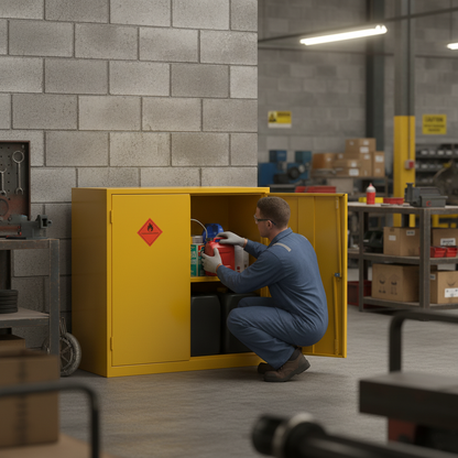 Flammable Liquids Storage Cabinet 36kg 915mm x 457mm x 915mm Steel for Safe Chemical Storage